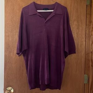 Silk purple short sleeve shirt